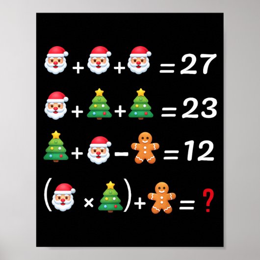 Funny 67 Meme Christmas Math Teacher Santa Six Sev Poster (Vorne)