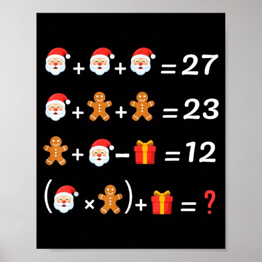 Funny 67 Meme Christmas Math Teacher Santa Six Sev Poster (Vorne)