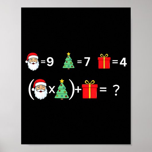 Funny 67 Meme Christmas Math Teacher Santa Six Sev Poster (Vorne)