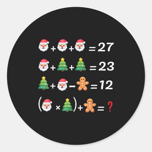 Funny 67 Meme Christmas Math Teacher Santa Six Sev Runder Aufkleber (Vorderseite)