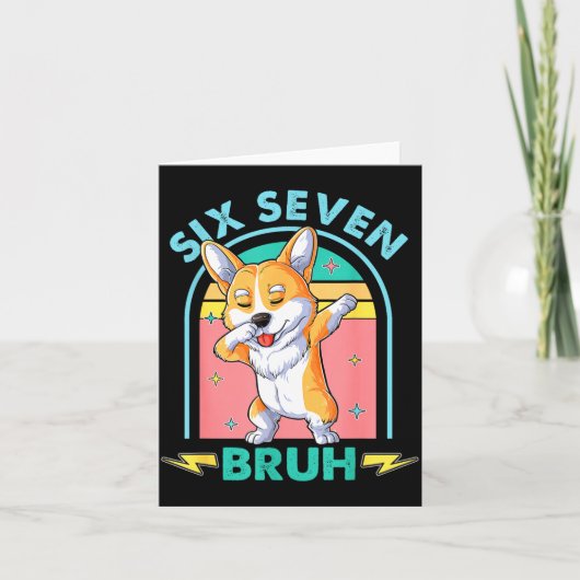 Funny 67 Meme Dog Six Seven Bruh Kids Boys Tee Karte (Vorderseite)