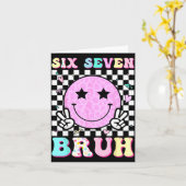 Funny 67 Meme Happy Face 6-7 Boys Kids Teens Six S Karte (Gelbe Blume)