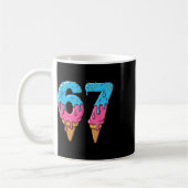 Funny 67 Meme Ice Cream Drip Six Seven Gen Z Kaffeetasse (Links)