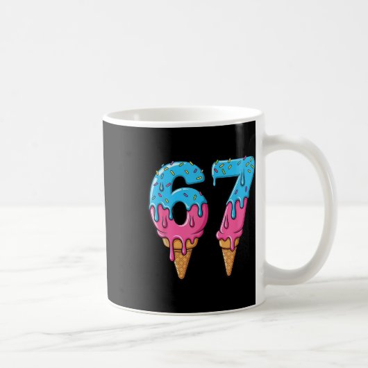 Funny 67 Meme Ice Cream Drip Six Seven Gen Z Kaffeetasse (Rechts)