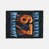 Funny 67 Meme Italian Brainrot Tung Tung Sahur Six Fleecedecke (Vorderseite (Horizontal))