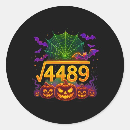 Funny 67 Meme Math Teacher 6 7 Halloween Square Ro Runder Aufkleber (Vorderseite)