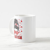 Funny 67 Meme Messy Bun Valentine Six Seven Love W Kaffeetasse (Vorderseite Links)