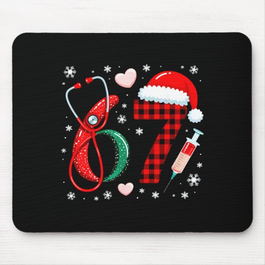 Funny 67 Meme Nurse Six Seven Nursing Festive Chri Mousepad (Vorne)