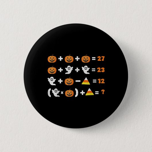 Funny 67 Meme Pumpkin Ghost Math Teacher Halloween Button (Vorderseite)