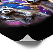 Funny 67 Meme Racoon Howling At The Moon Six Seven Poster (Ecke)