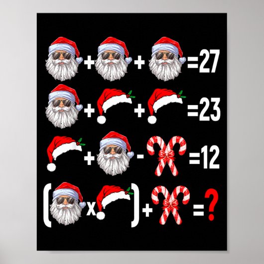 Funny 67 Meme Santa Christmas Tree Math Teacher Xm Poster (Vorne)