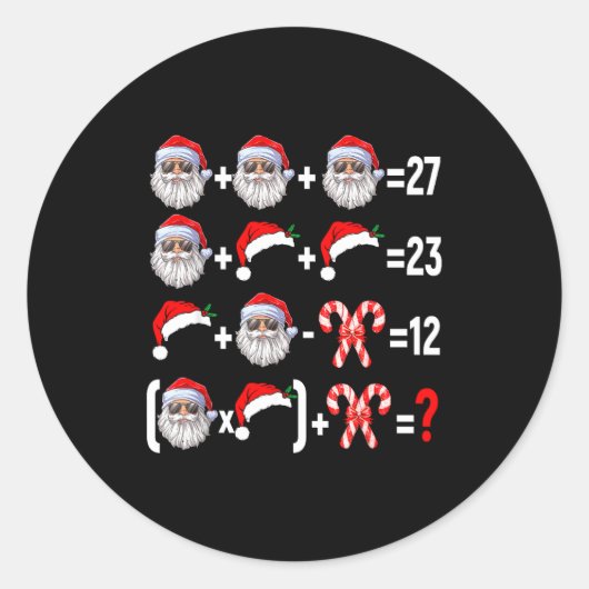 Funny 67 Meme Santa Christmas Tree Math Teacher Xm Runder Aufkleber (Vorderseite)