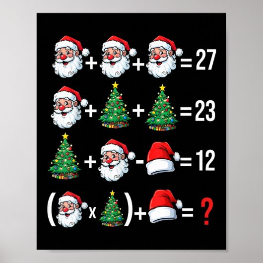 Funny 67 Meme Santa Math Teacher Christmas Pajama  Poster (Vorne)