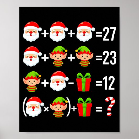 Funny 67 Meme Santa Math Teacher Christmas Six Sev Poster (Vorne)