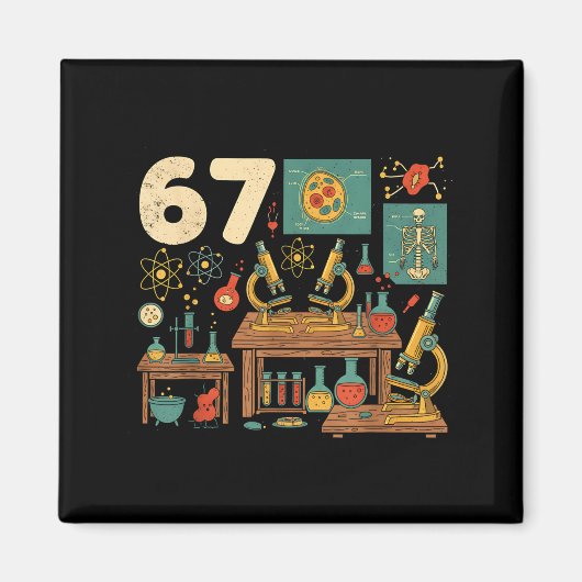 Funny 67 Meme Science Teacher Students Six Seven M Magnet (Vorne)