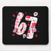 Funny 67 Meme Six Seven 6 7 Valentine Hearts Mousepad (Vorne)