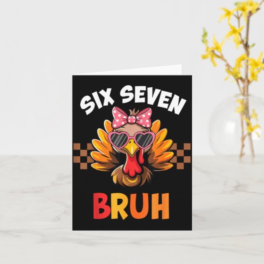 Funny 67 Meme Six Seven Bruh Aesthetic  Karte (Gelbe Blume)