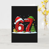 Funny 67 Meme Six Seven Christmas Buffalo Red Plai Karte (Gelbe Blume)