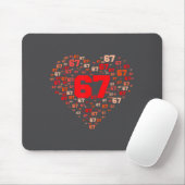 Funny 67 Meme Six Seven Heart Matching Couples Val Mousepad (Mit Mouse)