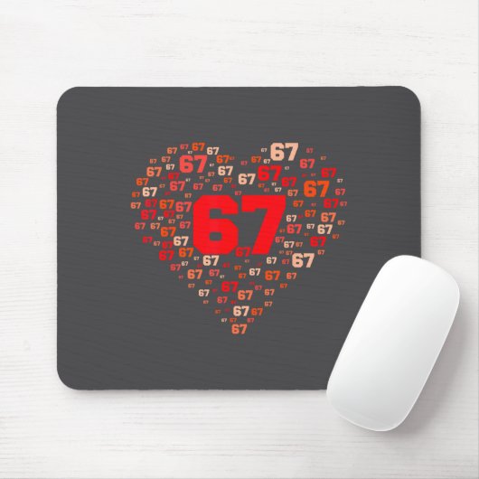 Funny 67 Meme Six Seven Heart Matching Couples Val Mousepad (Mit Mouse)