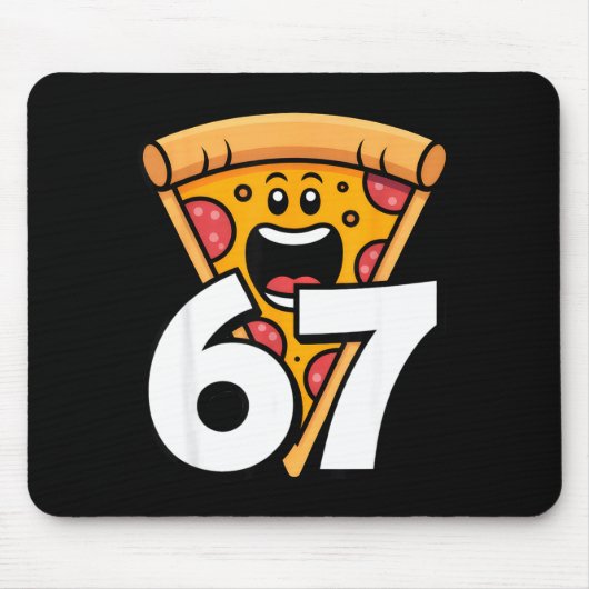 Funny 67 Meme Six Seven Humor Food Zza Mousepad (Vorne)