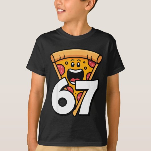 Funny 67 Meme Six Seven Humor Food Zza  T-Shirt (Vorderseite)