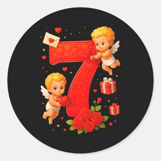 Funny 67 Meme Six Seven Matching Couples Valentine Runder Aufkleber (Vorderseite)