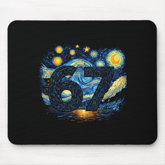 Funny 67 Meme Six Seven Starry Art Night Mousepad (Vorne)