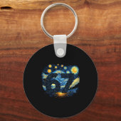 Funny 67 Meme Six Seven Starry Art Night Schlüsselanhänger (Vorderseite)