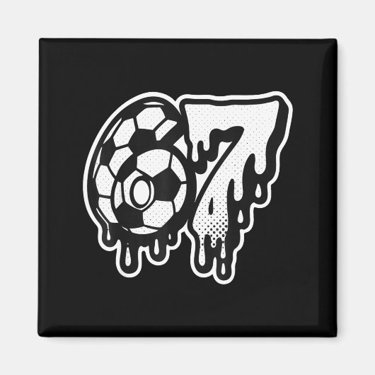 Funny 67 Meme Slang Soccer Ice Cream Drip Six Seve Magnet (Vorne)