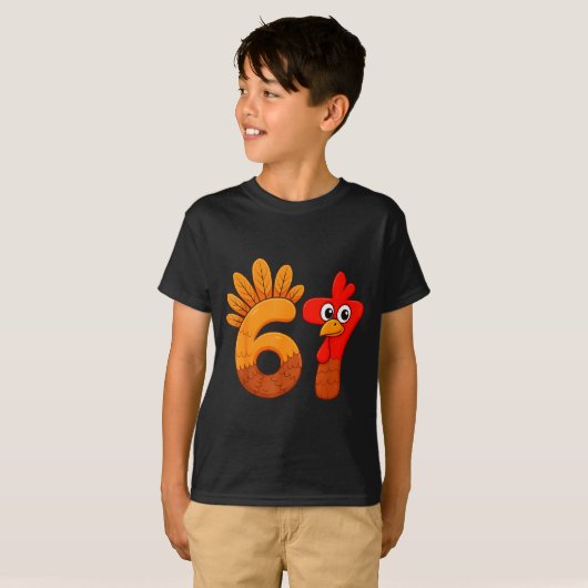 Funny 67 Meme Thanksgiving Turkey Day 6 7 Holiday  T-Shirt (Vorne ganz)