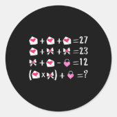 Funny 67 Meme Valentine Math Teacher Bow Six Seven Runder Aufkleber (Vorderseite)