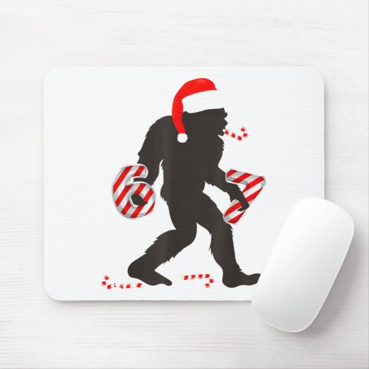 Funny 67 Meme With Bigfoot And Candy Canes Christm Mousepad (Mit Mouse)