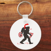 Funny 67 Meme With Bigfoot And Candy Canes Christm Schlüsselanhänger (Vorderseite)