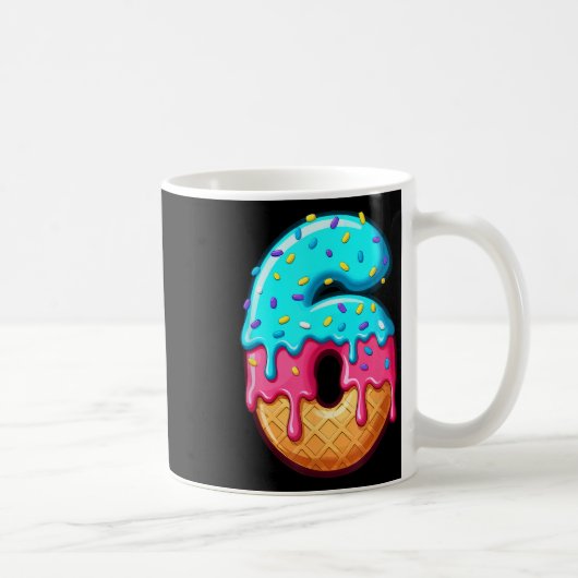 Funny 67 Number 6 Ice Cream Drip Meme Matching Gro Kaffeetasse (Rechts)