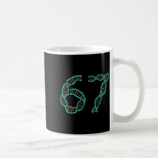 Funny 67 Number Meme Dna Replication Molecular Sci Kaffeetasse (Rechts)