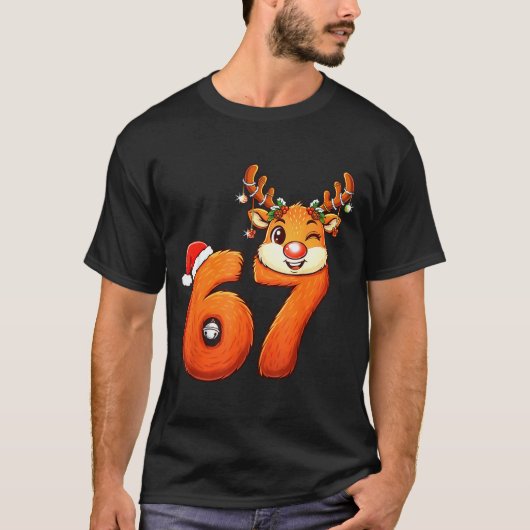Funny 67 Reindeer Christmas Six Seven Meme 6 7 Tee (Vorderseite)