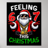Funny 67 Santa Christmas Shirts Kids Teen Boys 6-7 Poster (Vorne)