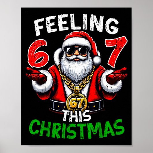 Funny 67 Santa Christmas Shirts Kids Teen Boys 6-7 Poster (Vorne)