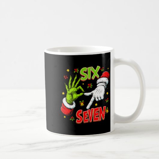 Funny 67 Santa Hand Christmas Six Seven Meme Teens Kaffeetasse (Rechts)
