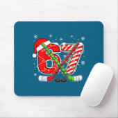 Funny 67 Santa Hat Candy Cane Ice Hockey Six Seven Mousepad (Mit Mouse)