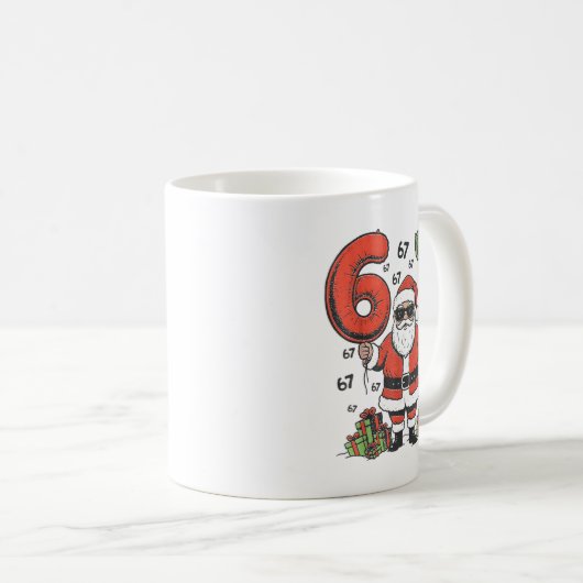Funny 67 Santa Six Seven Christmas 67 Meme Bruh Bo Kaffeetasse (VorderseiteRechts)
