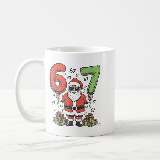 Funny 67 Santa Six Seven Christmas 67 Meme Bruh Bo Kaffeetasse (Links)