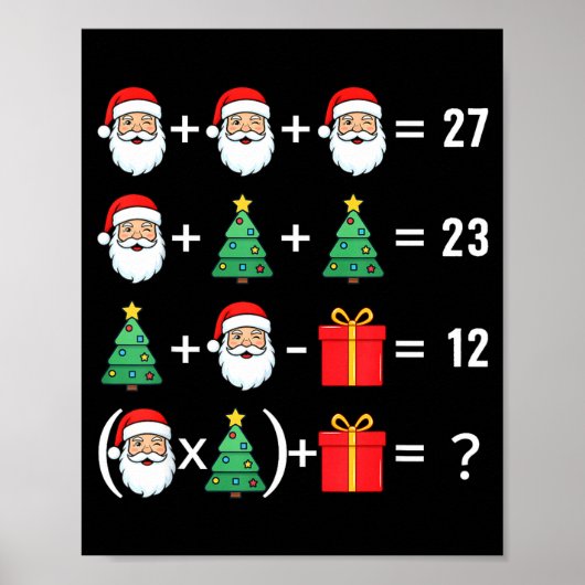 Funny 67 Santa Tree Math Teacher Christmas Xmas Hu Poster (Vorne)