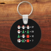 Funny 67 Santa Tree Math Teacher Christmas Xmas Hu Schlüsselanhänger (Vorderseite)