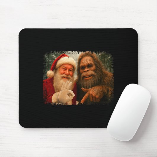 Funny 67 Santa With Bigfoot Six Seven 6 7 Meme Chr Mousepad (Mit Mouse)