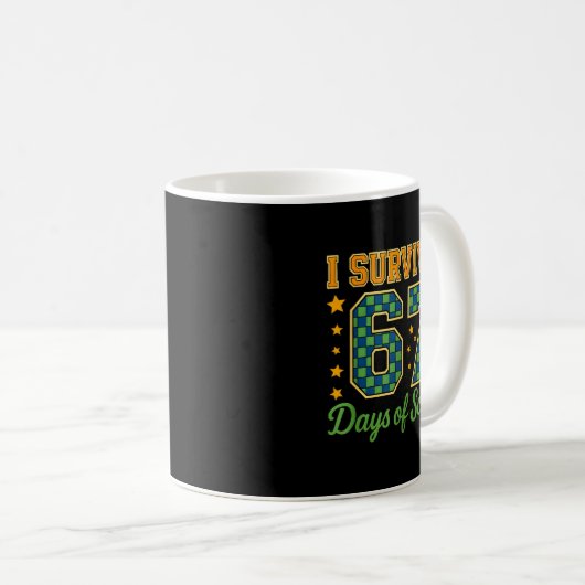 Funny 67 School Meme Design _ I Survived 67 Days Kaffeetasse (VorderseiteRechts)