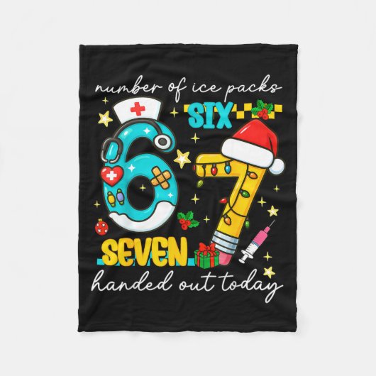 Funny 67 School Nurse Christmas Six Seven School N Fleecedecke (Vorderseite)