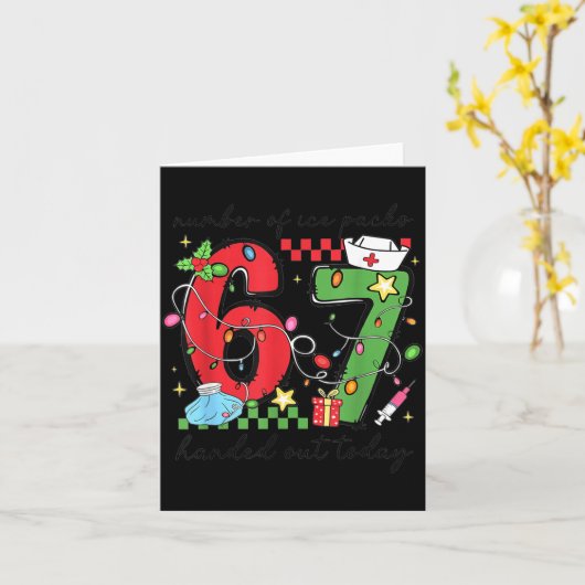 Funny 67 School Nurse Christmas Six Seven School N Karte (Gelbe Blume)