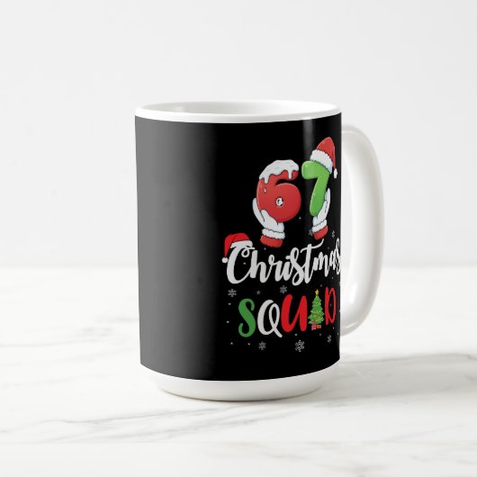 Funny 67 Six Seven Brianrot Christmas Squad Kaffeetasse (VorderseiteRechts)